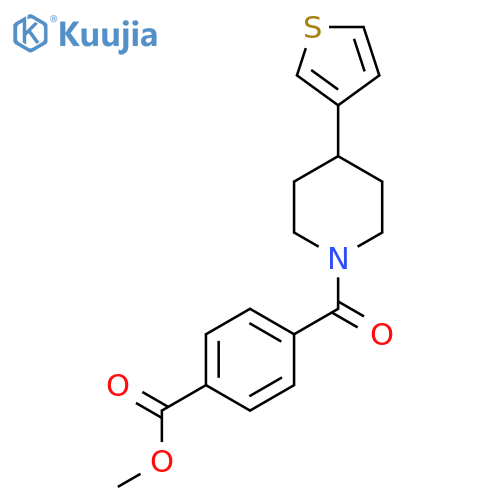 methyl 4-4-(thiophen-3-yl)piperidine-1-carbonylbenzoate structure