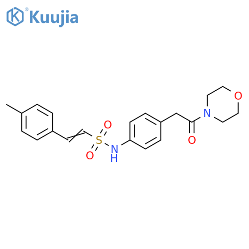 (E)-2-(4-methylphenyl)-N-{4-[2-(morpholin-4-yl)-2-oxoethyl]phenyl}ethene-1-sulfonamide structure
