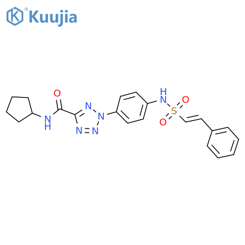 N-cyclopentyl-2-{4-(E)-2-phenylethenesulfonamidophenyl}-2H-1,2,3,4-tetrazole-5-carboxamide structure