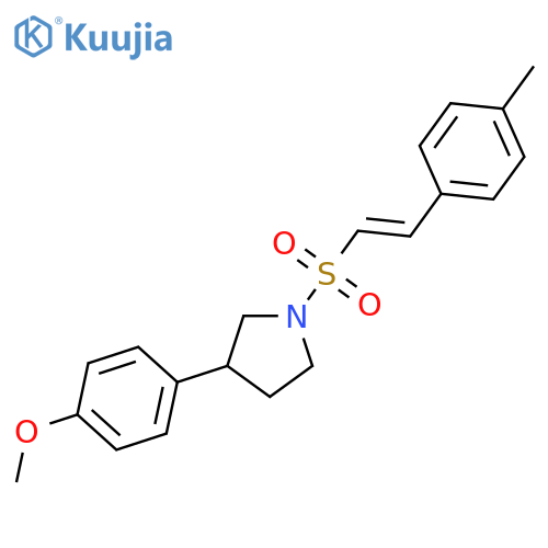 3-(4-methoxyphenyl)-1-[(E)-2-(4-methylphenyl)ethenesulfonyl]pyrrolidine structure