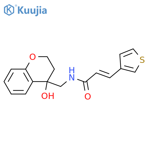 (2E)-N-(4-hydroxy-3,4-dihydro-2H-1-benzopyran-4-yl)methyl-3-(thiophen-3-yl)prop-2-enamide structure