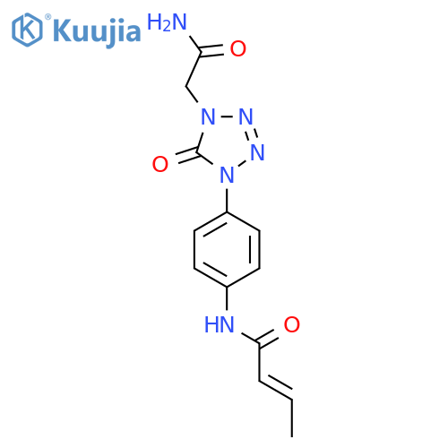 (2E)-N-{4-4-(carbamoylmethyl)-5-oxo-4,5-dihydro-1H-1,2,3,4-tetrazol-1-ylphenyl}but-2-enamide structure
