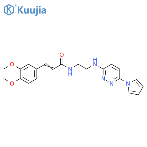 (2E)-3-(3,4-dimethoxyphenyl)-N-(2-{[6-(1H-pyrrol-1-yl)pyridazin-3-yl]amino}ethyl)prop-2-enamide structure