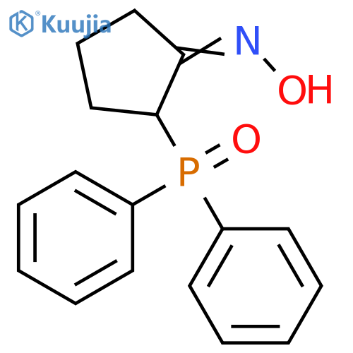 Cyclopentanone, 2-(diphenylphosphinyl)-, oxime structure