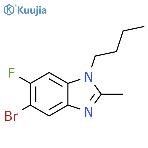 5-Bromo-1-butyl-6-fluoro-2-methyl-1,3-benzodiazole structure