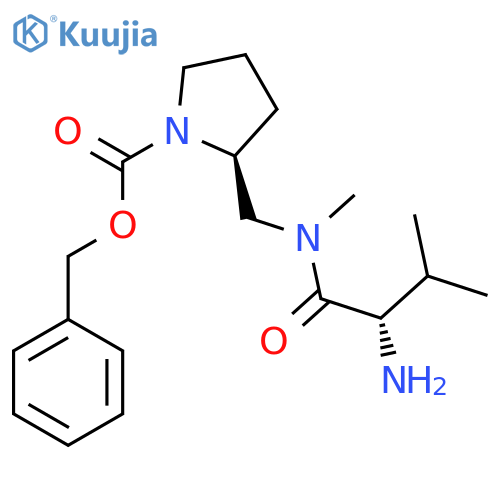 Benzyl (2S)-2-[[[(2S)-2-amino-3-methylbutanoyl]-methylamino]methyl]pyrrolidine-1-carboxylate structure