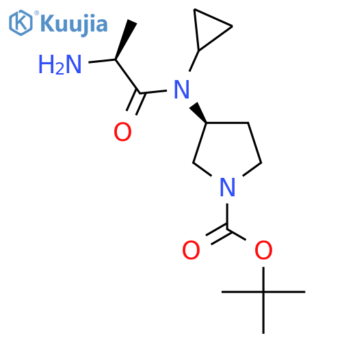 (S)-3-[((S)-2-Amino-propionyl)-cyclopropyl-amino]-pyrrolidine-1-carboxylic acid tert-butyl ester structure