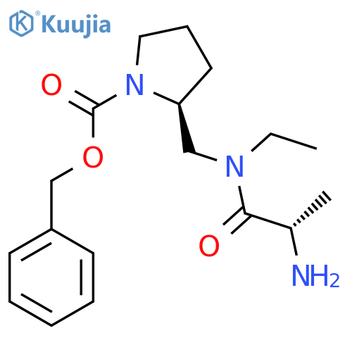 (S)-2-{[((S)-2-Amino-propionyl)-ethyl-amino]-methyl}-pyrrolidine-1-carboxylic acid benzyl ester structure