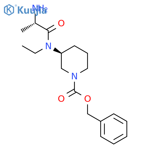 (S)-3-[((S)-2-Amino-propionyl)-ethyl-amino]-piperidine-1-carboxylic acid benzyl ester structure