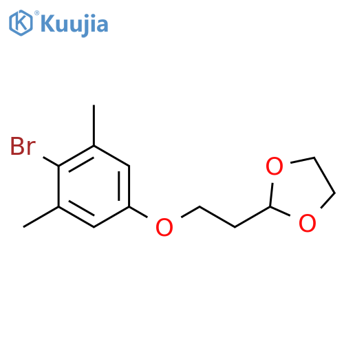 2-[2-(4-bromo-3,5-dimethylphenoxy)ethyl]-1,3-dioxolane structure
