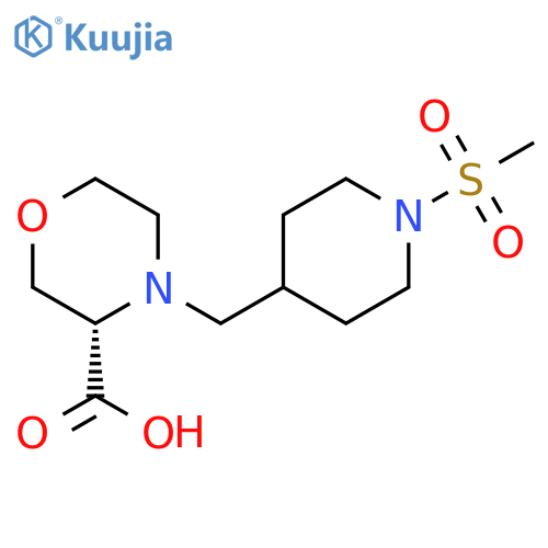(3S)-4-[(1-methylsulfonyl-4-piperidyl)methyl]morpholine-3-carboxylic acid structure