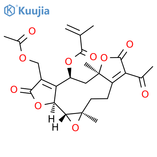 2-Propenoic acid,2-methyl-,(1aR,1bS,5S,6aR,11aR)-9-acetyl-4-[(acetyloxy)methyl]-1a,1b,3,5,6,6a,8,10,11,11a-decahydro-6a,11a-dimethyl-3,8-dioxooxireno[9,10]cyclodeca[1,2-b:5,6-b']difuran-5-ylester (9CI) structure