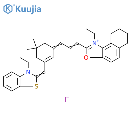 Naphth[1,2-d]oxazolium,1-ethyl-2-[3-[3-[(3-ethyl-2(3H)-benzothiazolylidene)methyl]-5,5-dimethyl-2-cyclohexen-1-ylidene]-1-propenyl]-6,7,8,9-tetrahydro-, iodide structure