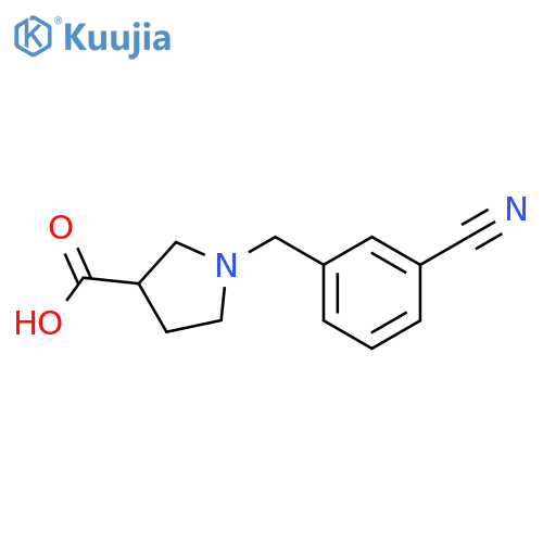 1-[(3-cyanophenyl)methyl]pyrrolidine-3-carboxylic acid structure