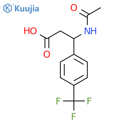 3-acetamido-3-4-(trifluoromethyl)phenylpropanoic acid structure