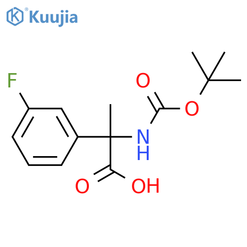 2-{(tert-butoxy)carbonylamino}-2-(3-fluorophenyl)propanoic acid structure