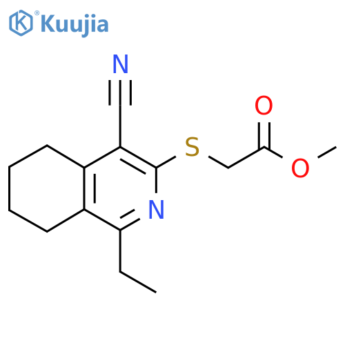 Methyl [(4-cyano-1-ethyl-5,6,7,8-tetrahydroisoquinolin-3-yl)sulfanyl]acetate structure