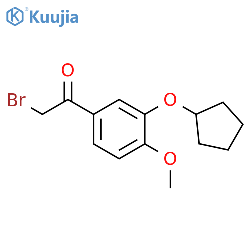 2-bromo-1-3-(cyclopentyloxy)-4-methoxyphenylethan-1-one structure