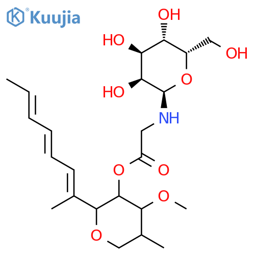 Glycine, N-b-D-glucopyranosyl-,(2S,3R,4S,5S)-tetrahydro-4-methoxy-5-methyl-2-[(1E,3E,5E)-1-methyl-1,3,5-heptatrienyl]-2H-pyran-3-ylester (9CI) structure