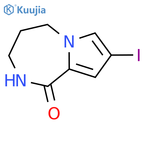 8-iodo-1H,2H,3H,4H,5H-pyrrolo1,2-a1,4diazepin-1-one structure