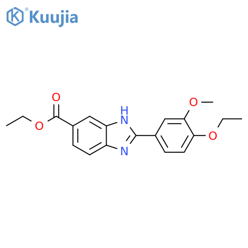 2-(4-Ethoxy-3-methoxy-phenyl)-3H-benzoimidazole-5-carboxylic acid ethyl ester structure