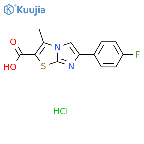 6-(4-Fluorophenyl)-3-methylimidazo[2,1-b][1,3]thiazole-2-carboxylic acid;hydrochloride structure