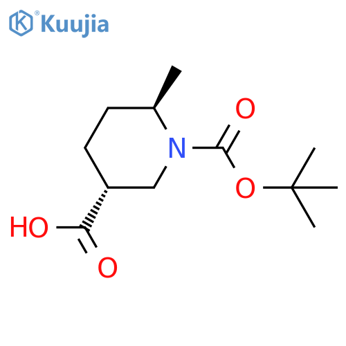 trans-1-tert-butoxycarbonyl-6-methyl-piperidine-3-carboxylic acid structure