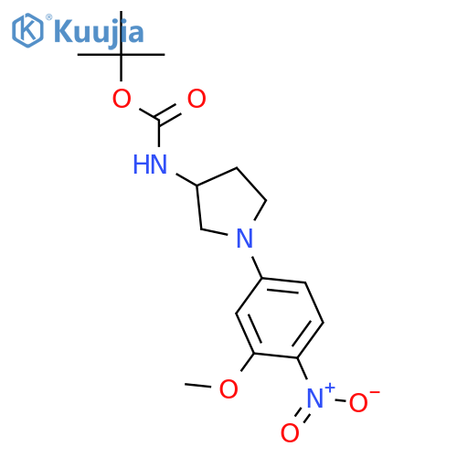 tert-Butyl (1-(3-methoxy-4-nitrophenyl)pyrrolidin-3-yl)carbamate structure
