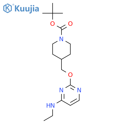 tert-Butyl 4-(((4-(ethylamino)pyrimidin-2-yl)oxy)methyl)piperidine-1-carboxylate structure