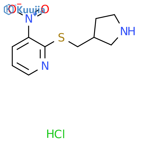 3-Nitro-2-((pyrrolidin-3-ylmethyl)thio)pyridine hydrochloride structure