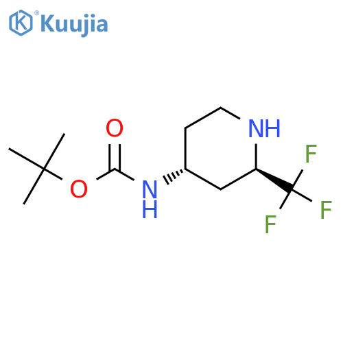 tert-butyl N-[(2R,4R)-2-(trifluoromethyl)piperidin-4-yl]carbamate structure