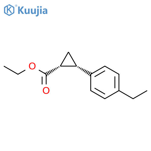 Cyclopropanecarboxylic acid, 2-(4-ethylphenyl)-, ethyl ester, cis- structure