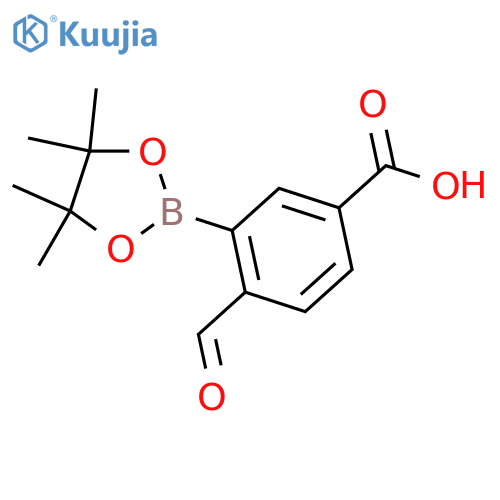 4-Formyl-3-(4,4,5,5-tetramethyl-1,3,2-dioxaborolan-2-yl)benzoic acid structure