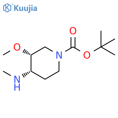 tert-butyl cis-3-methoxy-4-(methylamino)piperidine-1-carboxylate structure