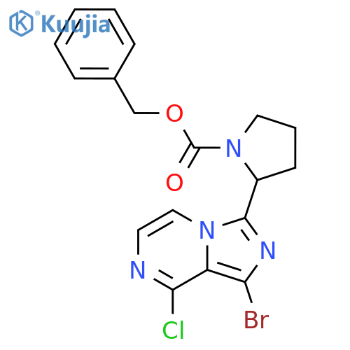(S)-Benzyl 2-(1-bromo-8-chloroimidazo[1,5-a]pyrazin-3-yl)pyrrolidine-1-carboxylate structure