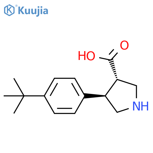 rac-(3R,4S)-4-(4-tert-butylphenyl)pyrrolidine-3-carboxylic acid structure
