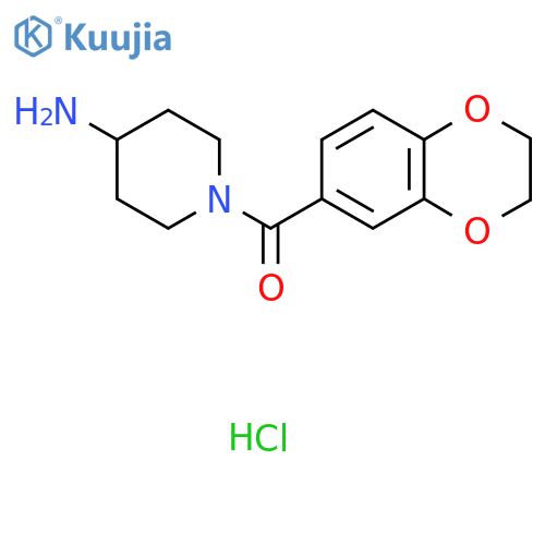 (4-Aminopiperidin-1-yl)(2,3-dihydrobenzo[b][1,4]dioxin-6-yl)methanone hydrochloride structure