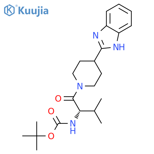 (S)-tert-Butyl (1-(4-(1H-benzo[d]imidazol-2-yl)piperidin-1-yl)-3-methyl-1-oxobutan-2-yl)carbamate structure