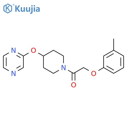 2-(3-methylphenoxy)-1-[4-(pyrazin-2-yloxy)piperidin-1-yl]ethan-1-one structure