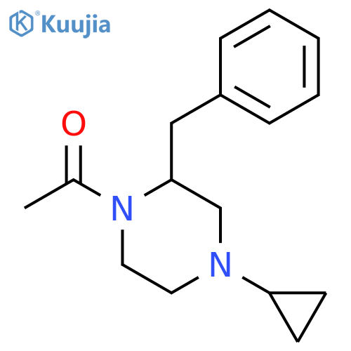 1-(2-benzyl-4-cyclopropylpiperazin-1-yl)ethan-1-one structure