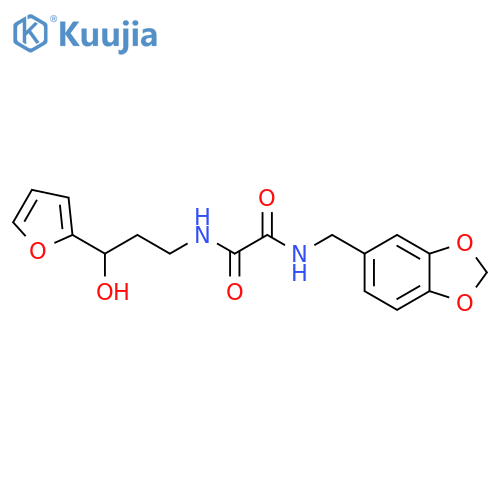 N'-(2H-1,3-benzodioxol-5-yl)methyl-N-3-(furan-2-yl)-3-hydroxypropylethanediamide structure