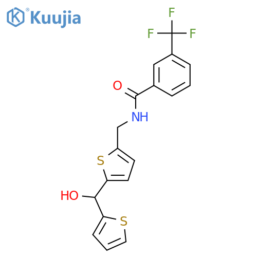 N-({5-hydroxy(thiophen-2-yl)methylthiophen-2-yl}methyl)-3-(trifluoromethyl)benzamide structure
