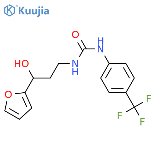 3-3-(furan-2-yl)-3-hydroxypropyl-1-4-(trifluoromethyl)phenylurea structure