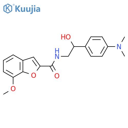 N-{2-4-(dimethylamino)phenyl-2-hydroxyethyl}-7-methoxy-1-benzofuran-2-carboxamide structure