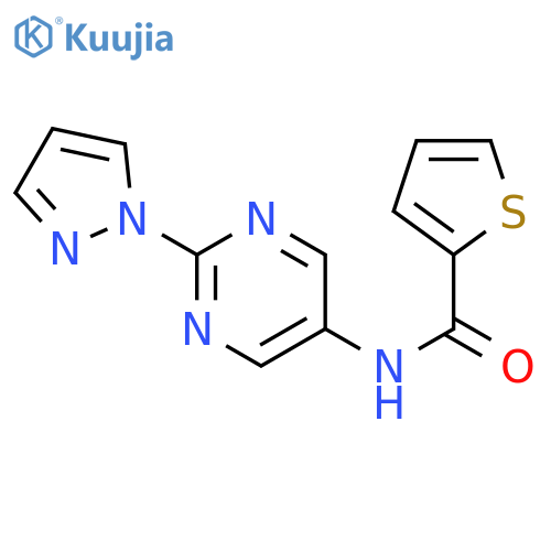 N-[2-(1H-pyrazol-1-yl)pyrimidin-5-yl]thiophene-2-carboxamide structure