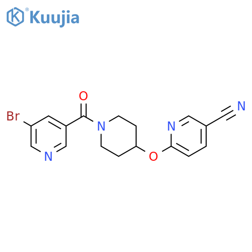 6-{[1-(5-bromopyridine-3-carbonyl)piperidin-4-yl]oxy}pyridine-3-carbonitrile structure