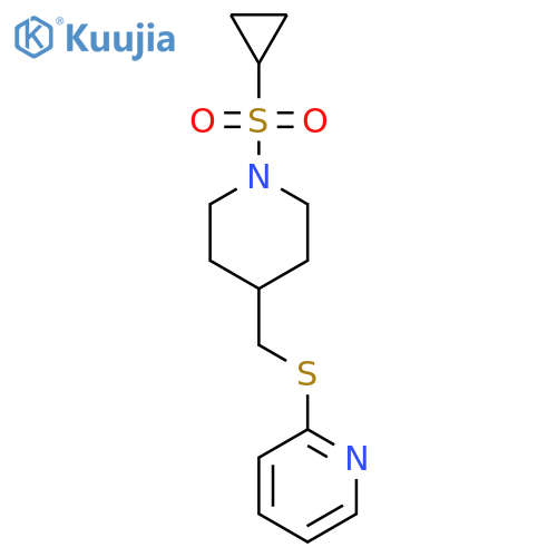 2-({[1-(cyclopropanesulfonyl)piperidin-4-yl]methyl}sulfanyl)pyridine structure