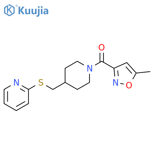 2-({[1-(5-methyl-1,2-oxazole-3-carbonyl)piperidin-4-yl]methyl}sulfanyl)pyridine structure
