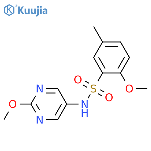 2-methoxy-N-(2-methoxypyrimidin-5-yl)-5-methylbenzene-1-sulfonamide structure