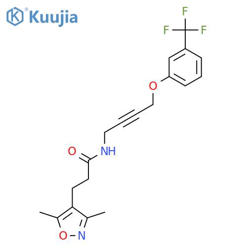 3-(3,5-dimethyl-1,2-oxazol-4-yl)-N-{4-3-(trifluoromethyl)phenoxybut-2-yn-1-yl}propanamide structure